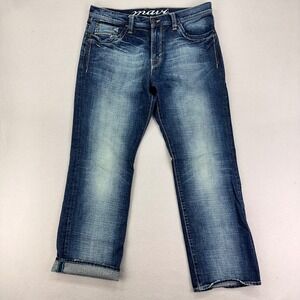 Mavi Jeans Matt Boot-Cut Mens 36/32 Selvedge Faded Dark Wash Thick‎ Stitch Rodeo